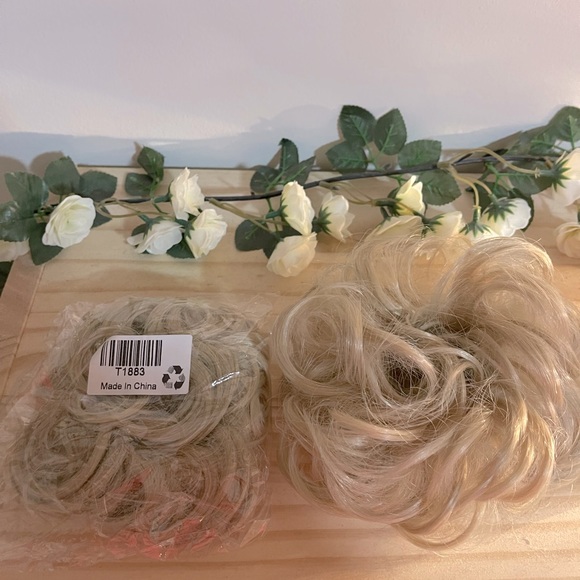 2 Synthetic faux buns and braid headband - dirty blonde - Picture 2 of 4